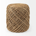 Allium Brown Handwoven Wool Cylindrical Pouf - Default Title