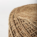 Allium Brown Handwoven Wool Cylindrical Pouf - Default Title