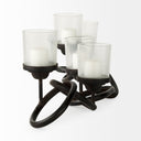 Quito Black Metal Chain-Link Five Candle Table Candle Holder - Default Title