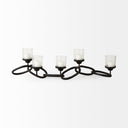 Quito Black Metal Chain-Link Five Candle Table Candle Holder - Default Title