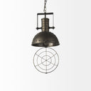 Zaio 125Lx 125W x 185H Weathered Antique Gold Metal Caged Bulb Pendant Light - Default Title