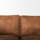 Brooks 902L x 348W x 335H Cognac Brown Faux Leather Three Seater Sofa W Medium Brown Wooden Legs - Default Title