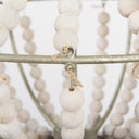 Phillum 29x37 Silver Metal Chassis and White Wood Beaded Six Bulb Chandelier - Default Title