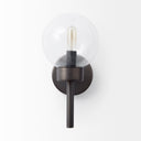 Boltern II 6x12 Black Toned Glass Globe Wall Sconce - Default Title