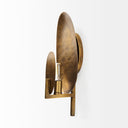 Clarence 70L x 53W x 170H Metal Hammered Gold Round Wall Sconce - Default Title