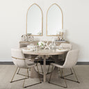 Sawyer II Beige Fabric Wrap Gold Metal Frame Dining Chair - Default Title