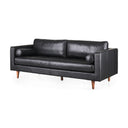 Svend 880L x 380W x 340H Black Leather Sofa - Default Title
