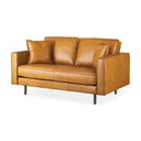 DArcy 650L x 370W x 340H Tan Leather Love Seat - Default Title