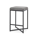 Frodo 165L x 165W x 264H Gray Fabric Seat WBlack Iron Frame Counter Stool - Default Title