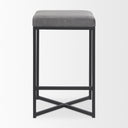 Frodo 165L x 165W x 264H Gray Fabric Seat WBlack Iron Frame Counter Stool - Default Title