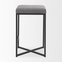 Frodo 165L x 165W x 264H Gray Fabric Seat WBlack Iron Frame Counter Stool - Default Title