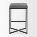 Frodo 165L x 165W x 264H Gray Fabric Seat WBlack Iron Frame Counter Stool - Default Title