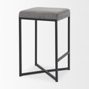 Frodo 165L x 165W x 264H Gray Fabric Seat WBlack Iron Frame Counter Stool - Default Title