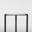 Kyra 120L x 200W x 230H White Marble Top WBlack Iron Frame C-Shaped End and Side Table - Default Title