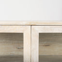 Arelius 36L x 18W x 32H White Wood Gold Metal Base w 2 Glass Doors Accent Cabinet - Default Title