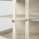 Arelius 36L x 18W x 32H White Wood Gold Metal Base w 2 Glass Doors Accent Cabinet - Default Title