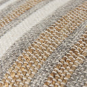 Aahana 160L x 160W x 160H WhiteTaupeGray Striped Hemp and Cotton Pouf - Default Title