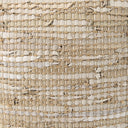 Aalia 160L x 160W x 160H Beige Leather and Jute Pouf - Default Title
