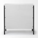 Savannah White Fir Veneer w Gray Metal 2-Door Accent Cabinet - Default Title