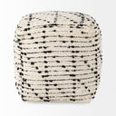 Aarohi 160L x 160W x 160H CreamBlack Cotton Patterned Pouf - Default Title