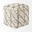 Aarohi 160L x 160W x 160H CreamBlack Cotton Patterned Pouf - Default Title