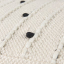 Amaira 160L x 160W x 160H CreamBlackWhite patterned Wool and Cotton Pouf - Default Title