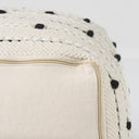 Amaira 160L x 160W x 160H CreamBlackWhite patterned Wool and Cotton Pouf - Default Title