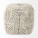 Amaya 160L x 160W x 160H CreamBlackGray Wool and Cotton Pouf - Default Title