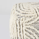 Amaya 160L x 160W x 160H CreamBlackGray Wool and Cotton Pouf - Default Title