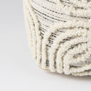 Amaya 160L x 160W x 160H CreamBlackGray Wool and Cotton Pouf - Default Title