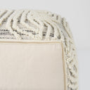 Amaya 160L x 160W x 160H CreamBlackGray Wool and Cotton Pouf - Default Title