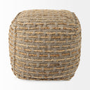 Binita 160L x 160W x 160H GrayBrown Hemp Wool and Cotton Pouf - Default Title