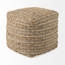 Binita 160L x 160W x 160H GrayBrown Hemp Wool and Cotton Pouf - Default Title