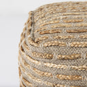 Binita 160L x 160W x 160H GrayBrown Hemp Wool and Cotton Pouf - Default Title