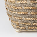 Binita 160L x 160W x 160H GrayBrown Hemp Wool and Cotton Pouf - Default Title