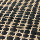 Aalia 160L x 160W x 160H Charcoal Leather and Jute Pouf - Default Title