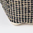 Aalia 160L x 160W x 160H Charcoal Leather and Jute Pouf - Default Title