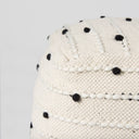 Amaira 160L x 160W x 160H CreamBlackWhite patterned Wool and Cotton Pouf - Default Title