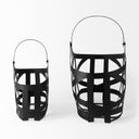 Tyrell Set of 2 23L x 11W 18L x 8W Black Iron Metal Baskets - Default Title