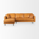 DArcy 111L x 70D x 33H Tan Leather Left Chaise Sectional - Default Title
