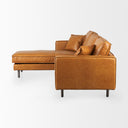 DArcy 111L x 70D x 33H Tan Leather Left Chaise Sectional - Default Title