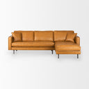 DArcy 111L x 70D x 33H Tan Leather Right Chaise Sectional - Default Title