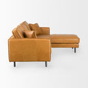 DArcy 111L x 70D x 33H Tan Leather Right Chaise Sectional - Default Title