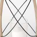 Zain I Small Brown Wooden Vintage Inspired Candle Holder Lantern - Default Title