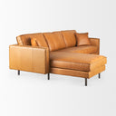 DArcy 111L x 70D x 33H Tan Leather Left Chaise Sectional - Default Title