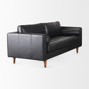 Svend 880L x 380W x 340H Black Leather Sofa - Default Title