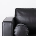 Svend 880L x 380W x 340H Black Leather Sofa - Default Title