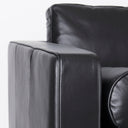 Svend 880L x 380W x 340H Black Leather Sofa - Default Title