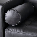 Svend 880L x 380W x 340H Black Leather Sofa - Default Title