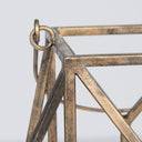 Ivy Small Gold Metal Geometric Cage Candle Holder Lantern - Default Title